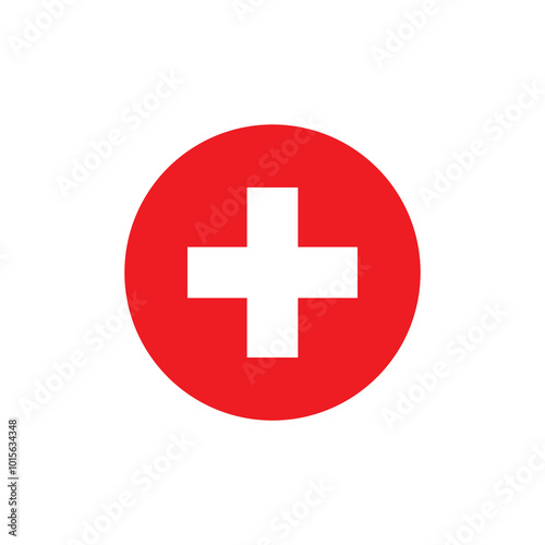 Red cross.vector flat black simple illustration for web and app..eps