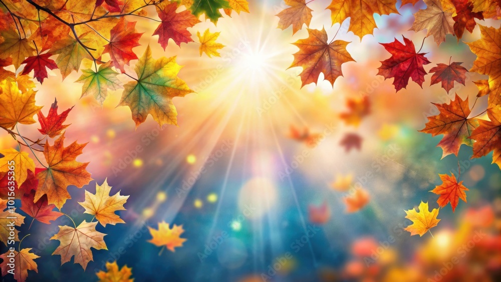 Vibrant fall background with colorful autumn leaves and sun flares, fall, background, autumn, colorful, leaves, sun, flares Vibrant fall background with colorful autumn leaves and sun flares, fall, background, autumn, colorful, leaves, sun, flares