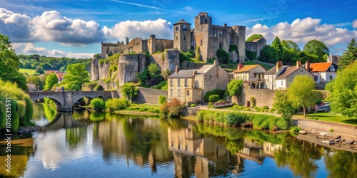 Historic medieval town of Clisson with its picturesque architecture and riverfront castle ruins, Clisson photo