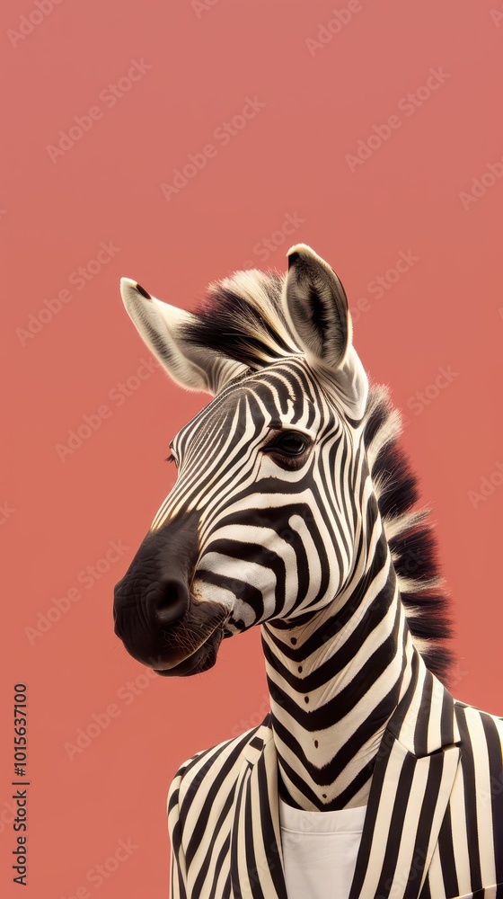 Zebra in Suit with Retro Fashion Inspirations Zebra in Suit with Retro Fashion Inspirations