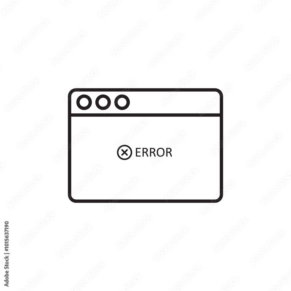 Browser window with error icon, simple illustration for web and app..eps Browser window with error icon, simple illustration for web and app..eps