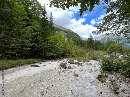 The Suhi potok Stream or Dry Creek in Zadnja Trenta, Bovec (Triglav National Park, Slovenia) - Der Bach Suhi potok in Zadnja Trenta (Triglav-Nationalpark, Slowenien) - Suhi potok (desni pritok Vrsnika photo