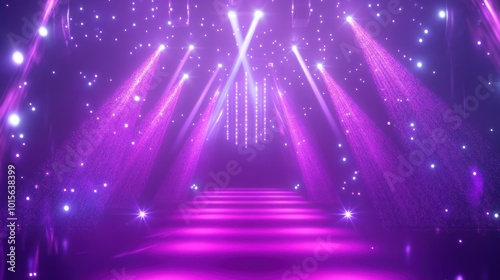 Purple Stage Lights with a Runway