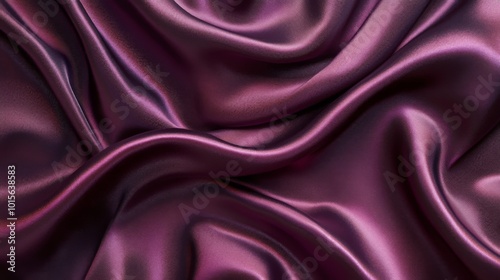 Draped Purple Satin Fabric with Smooth, Flowing Folds