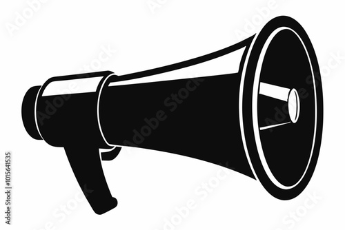 megaphone silhouette, minimal car horn icon vector illustration	