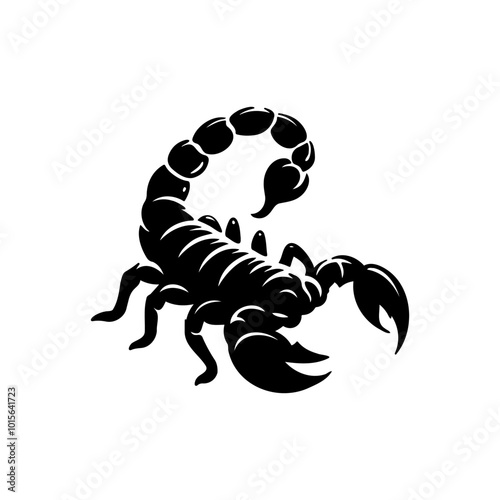 scorpion in silhouette art style on white background