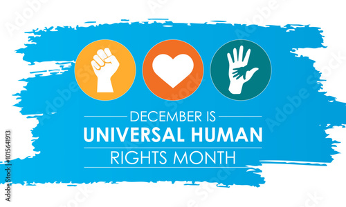 vector graphic of Universal Human Rights Month background design template. Holiday concept. Banner poster, flyer and background design template. Vector illustration.