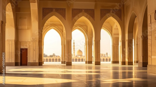 Mosque Courtyard with Arches