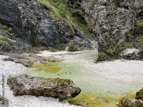 The Suhi potok Stream or Dry Creek in Zadnja Trenta, Bovec (Triglav National Park, Slovenia) - Der Bach Suhi potok in Zadnja Trenta (Triglav-Nationalpark, Slowenien) - Suhi potok (desni pritok Vrsnika photo