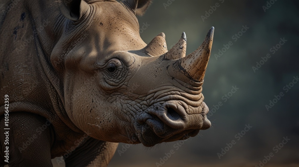 Rhinoceros over a blurry background Rhinoceros over a blurry background