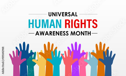 vector graphic of Universal Human Rights Month background design template. Holiday concept. Banner poster, flyer and background design template. Vector illustration.