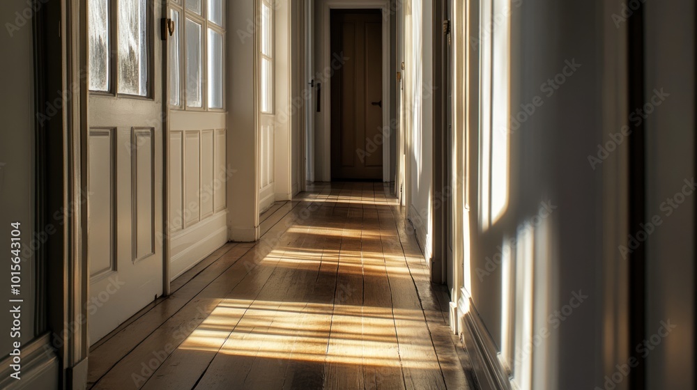 Fototapeta premium Sunlight Streaming Through a Hallway