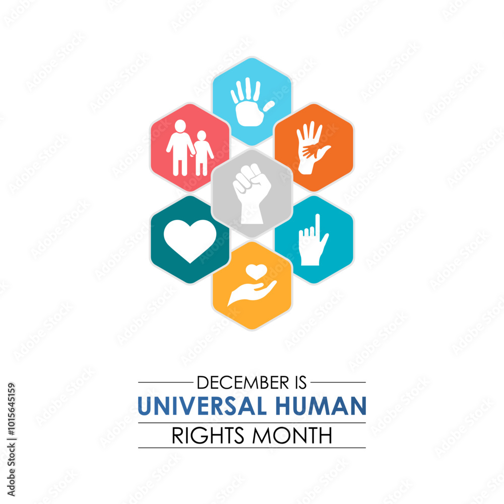 vector graphic of Universal Human Rights Month background design template. Holiday concept. Banner poster, flyer and background design template. Vector illustration. vector graphic of Universal Human Rights Month background design template. Holiday concept. Banner poster, flyer and background design template. Vector illustration.