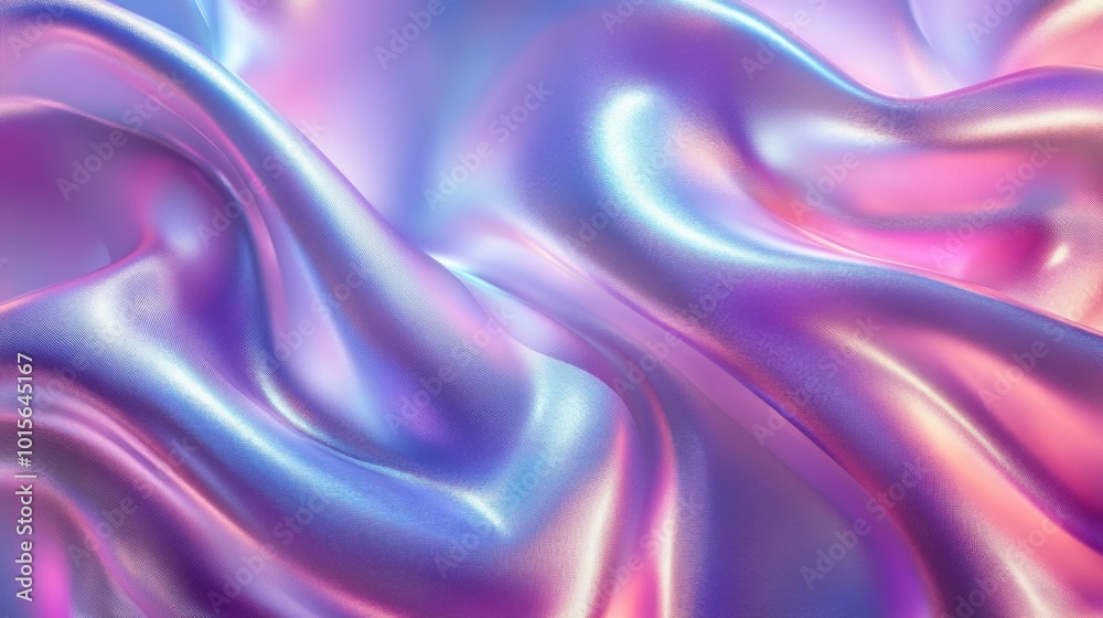 Abstract Holographic Fabric with Pink and Blue Shimmering Waves Abstract Holographic Fabric with Pink and Blue Shimmering Waves