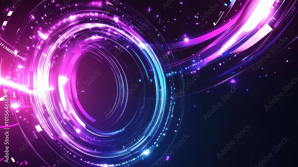 Obraz premium Abstract Neon Circle Design