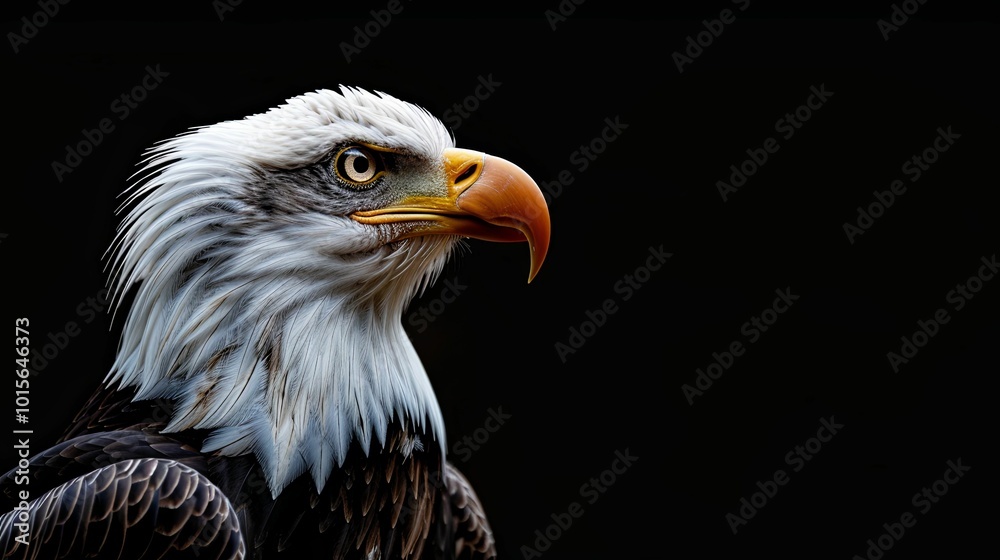 Close-up Portrait of a Bald Eagle with a Black Background Close-up Portrait of a Bald Eagle with a Black Background
