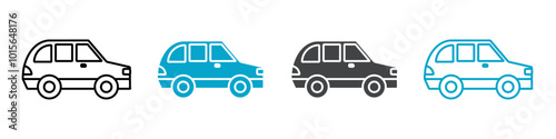 car icon set for web and mobile app