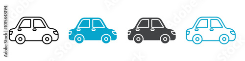 car icon set for web and mobile app