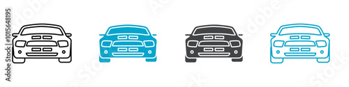 car icon set for web and mobile app