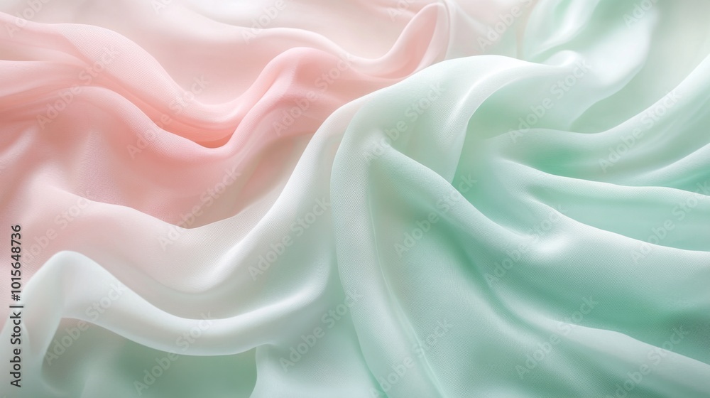 Obraz premium Abstract Draped Pink and Green Fabric