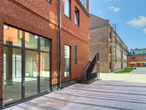 old factory buildings after renovation. urban reconstruction and development of downtown. photo