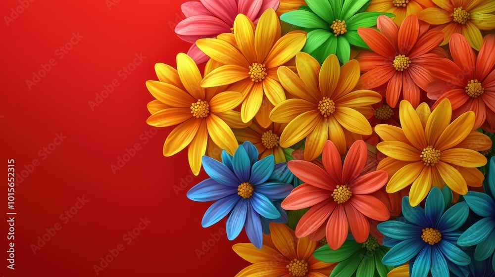 Vibrant 3D Floral Illustrations for Creative Projects Vibrant 3D Floral Illustrations for Creative Projects
