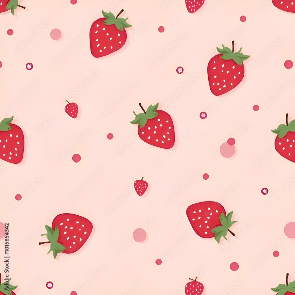 seamless pattern with strawberries. Generative ai seamless pattern with strawberries. Generative ai