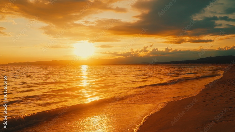 Golden Sunset over the Ocean Golden Sunset over the Ocean