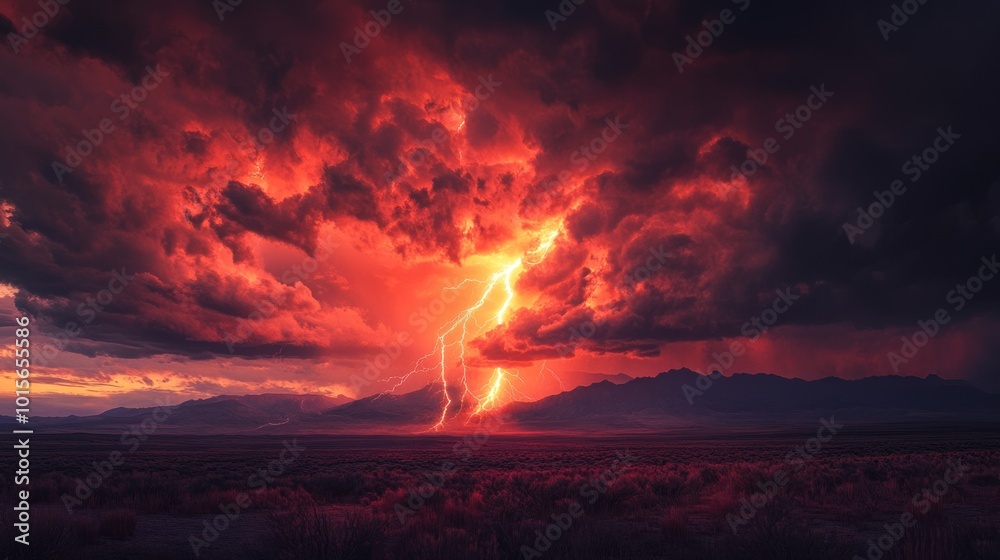 Lightning Storm Over Mountains Lightning Storm Over Mountains