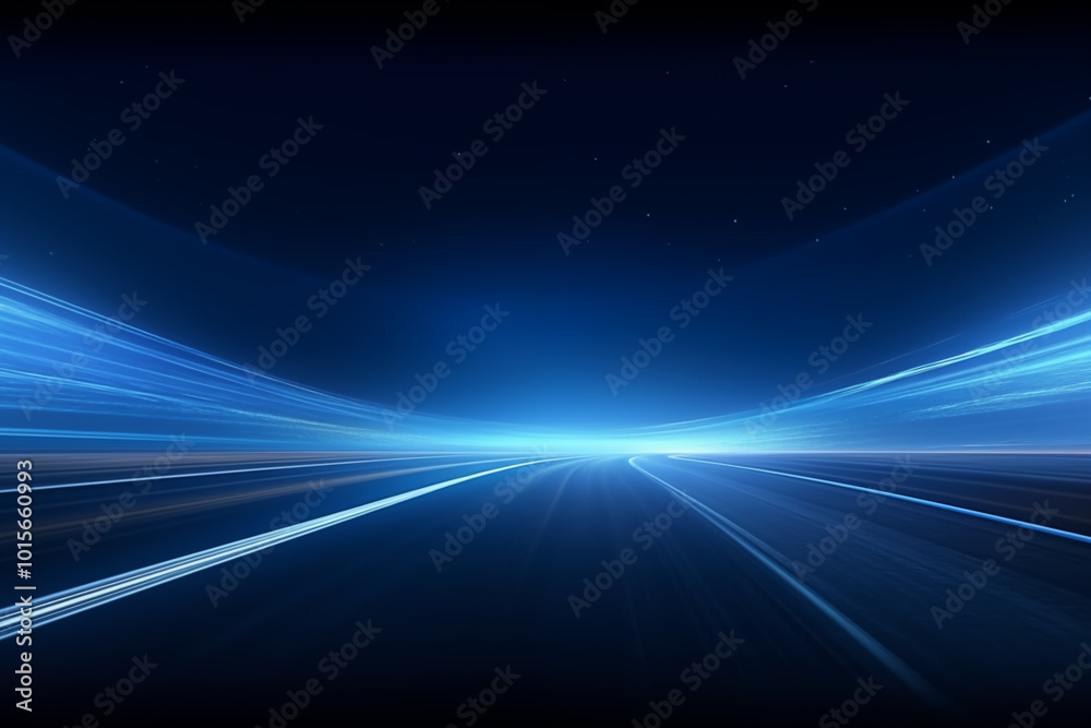 Blue glowing simple flowing abstract arc road background Blue glowing simple flowing abstract arc road background