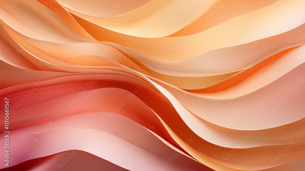 Abstract flowing waves in warm peach and coral tones Abstract flowing waves in warm peach and coral tones