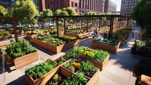 Urban Community Garden with Eco-Friendly Design