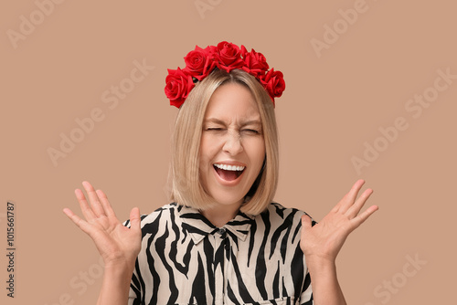 Beautiful young woman with ...