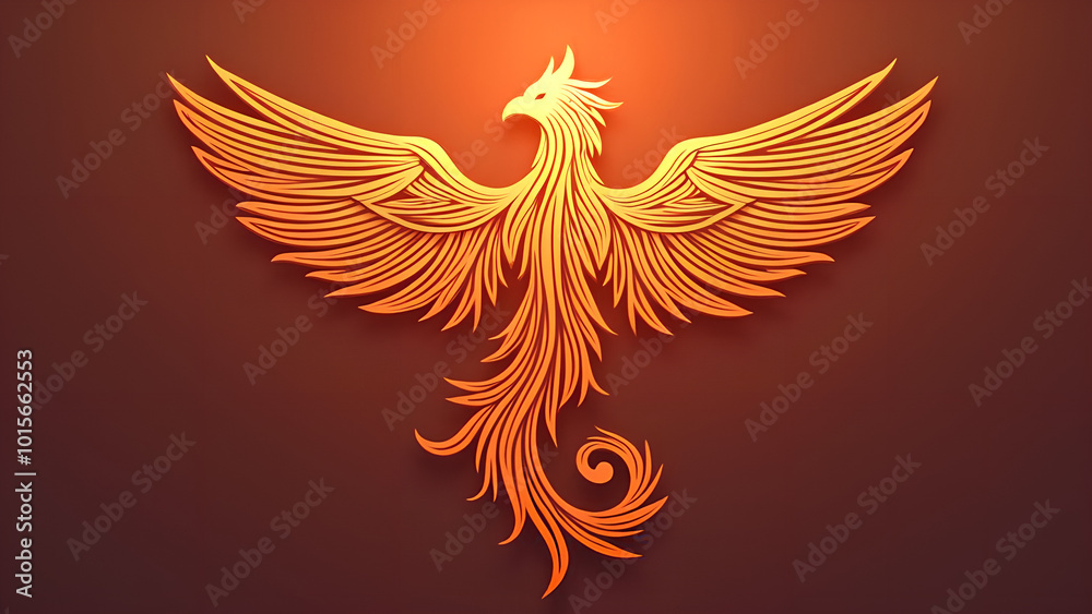 Fototapeta premium Abstract Phoenix Logo only lines