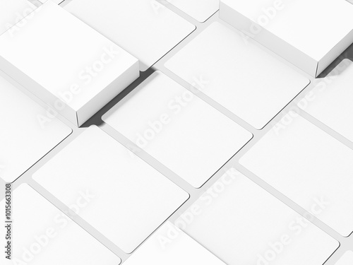 White Blank  Playing Card Box Mockup 3D Rendering