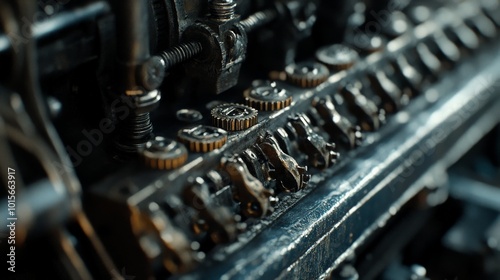 Intricate Gears and Mechanisms of a Vintage Machine