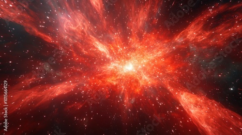 Red Nebula in Space