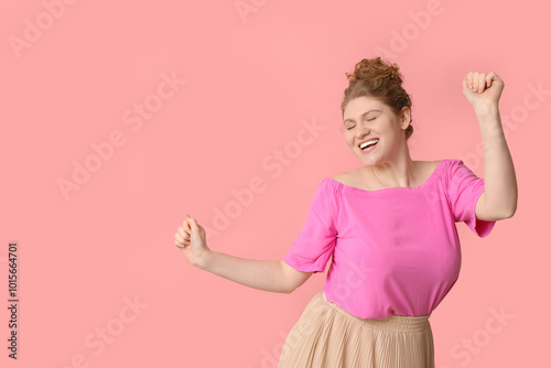 Happy beautiful young woman...