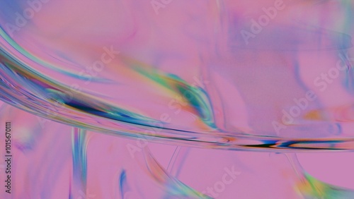 Colorful curve and curl of a crystal texture (3D Rendering)