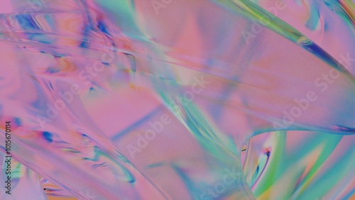 Colorful curve and curl of a crystal texture (3D Rendering)