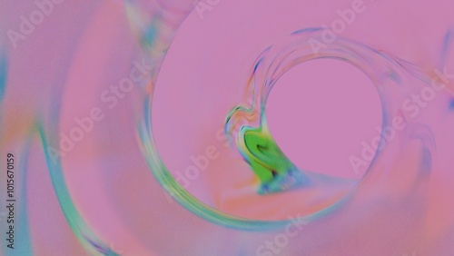Colorful curve and curl of a crystal texture (3D Rendering)
