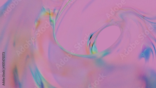 Colorful curve and curl of a crystal texture (3D Rendering)