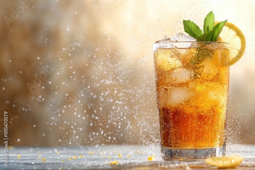 Refreshing Iced Rooibos Tea with Lemon and Mint