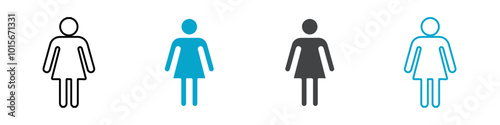 female icon set illustration logo