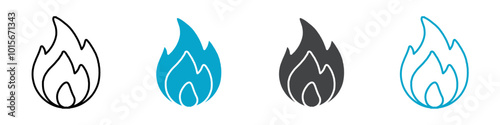 fire icon set illustration logo