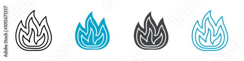 fire icon set illustration logo