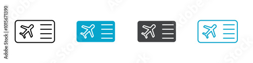 flight ticket icon set illustration logo