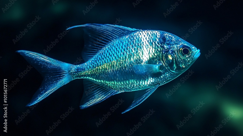 Fototapeta premium Shimmering Hatchetfish with Reflective Scales