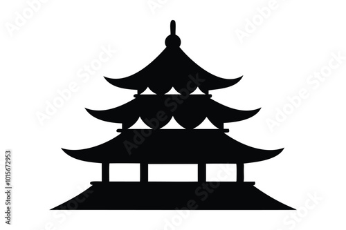 Pagoda silhouette vector