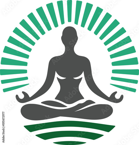 Relaxing Yoga icon vector illustration on white background.